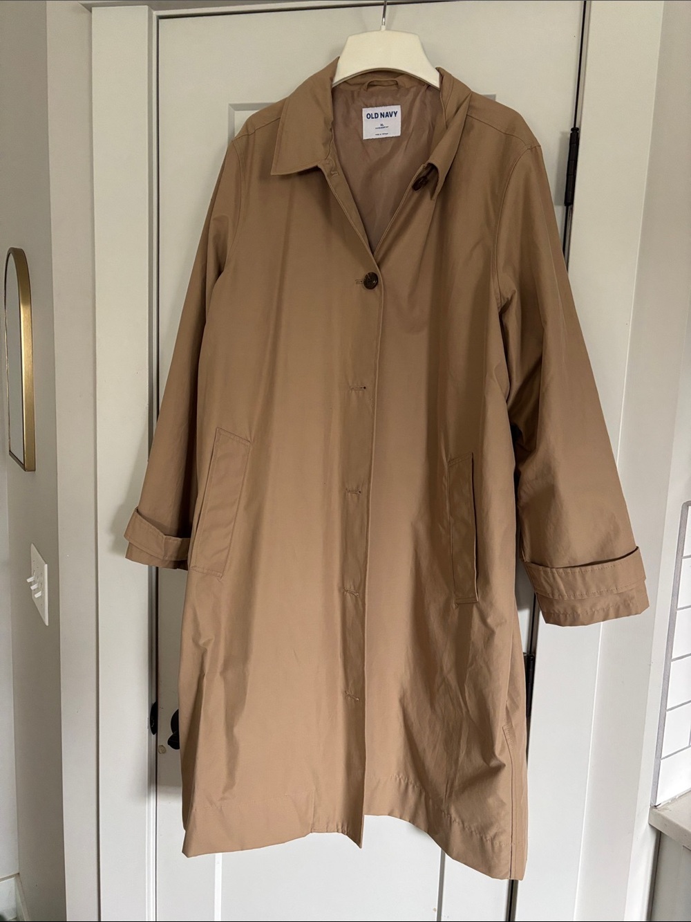 Old Navy Women's Camel Single-Breasted Trench Coat - Picture 1 of 3